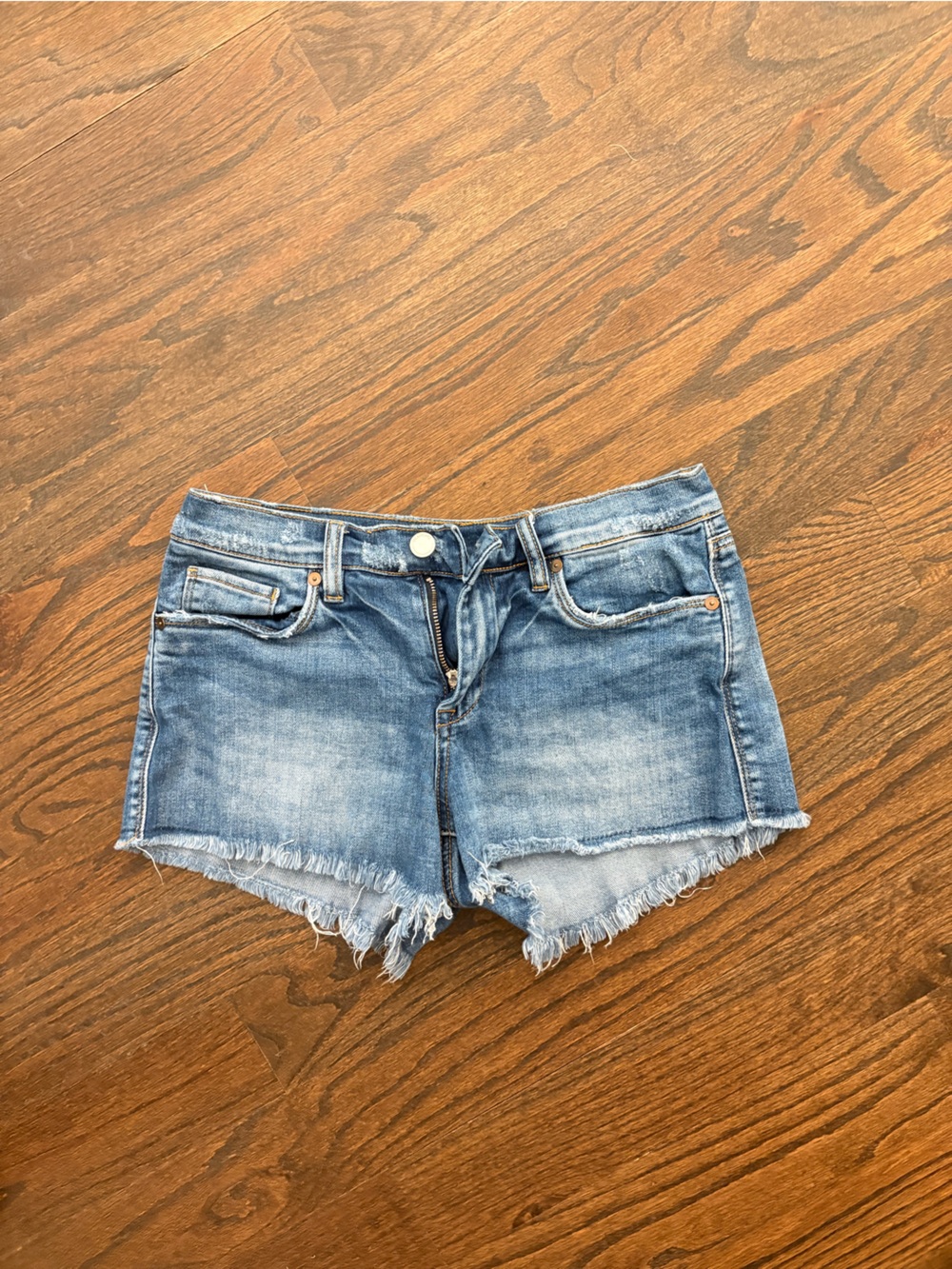 Blank NYC Blue Distressed Denim Cutoff Shorts